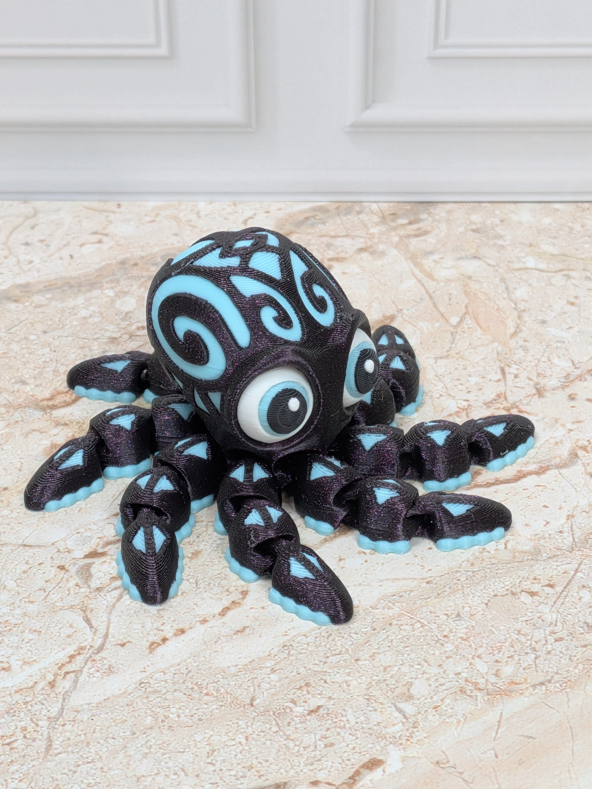 Tattooed Flexi Octopus Fidget Toy 3D Printed Articulated Dual Silk Desk Pet
