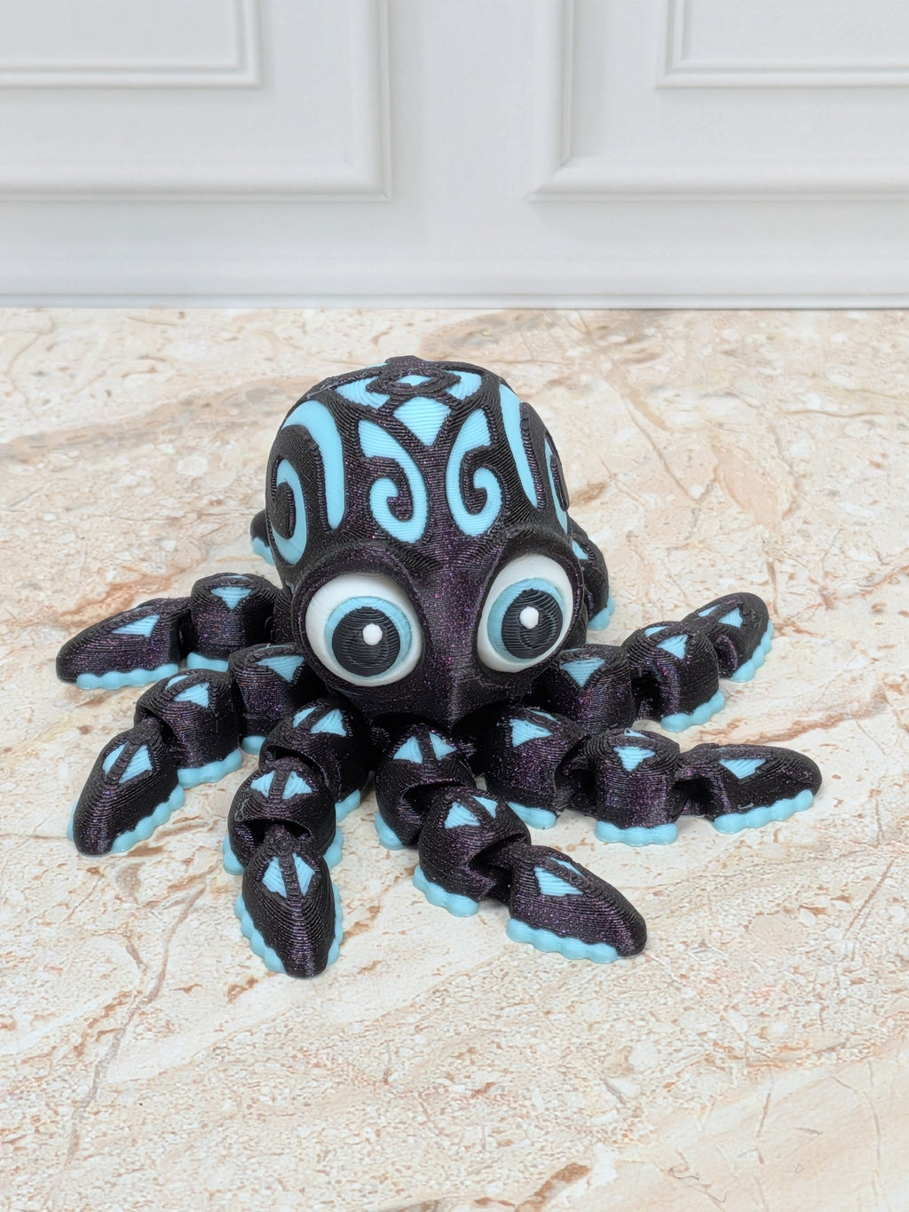 Tattooed Flexi Octopus Fidget Toy 3D Printed Articulated Dual Silk Desk Pet