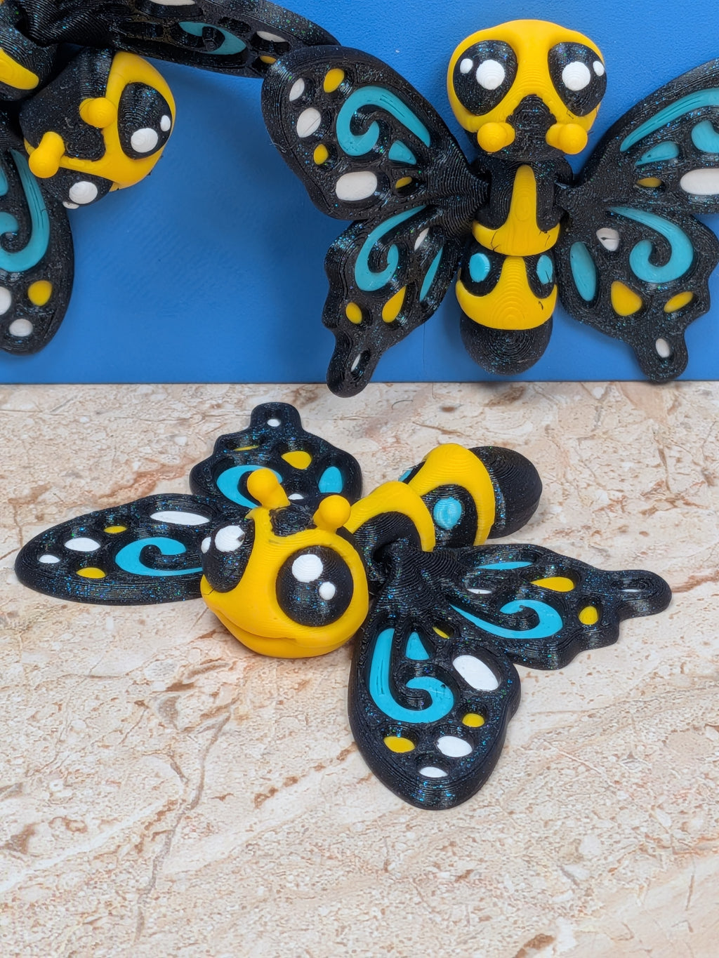 Magnetic Moving Wing Butterfly Fidget 3D Printed Refrigerator Magnet Decor