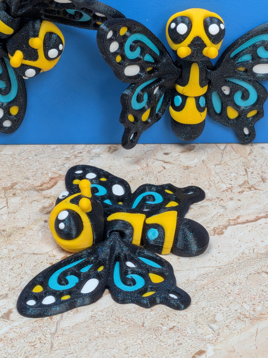 Magnetic Moving Wing Butterfly Fidget 3D Printed Refrigerator Magnet Decor