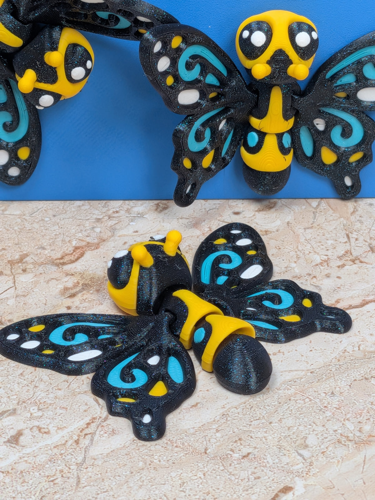 Magnetic Moving Wing Butterfly Fidget 3D Printed Refrigerator Magnet Decor