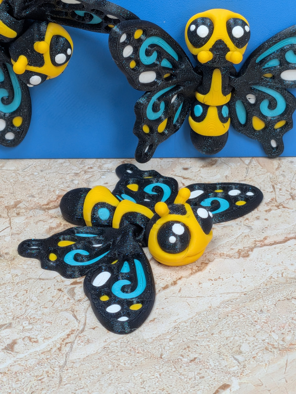 Magnetic Moving Wing Butterfly Fidget 3D Printed Refrigerator Magnet Decor