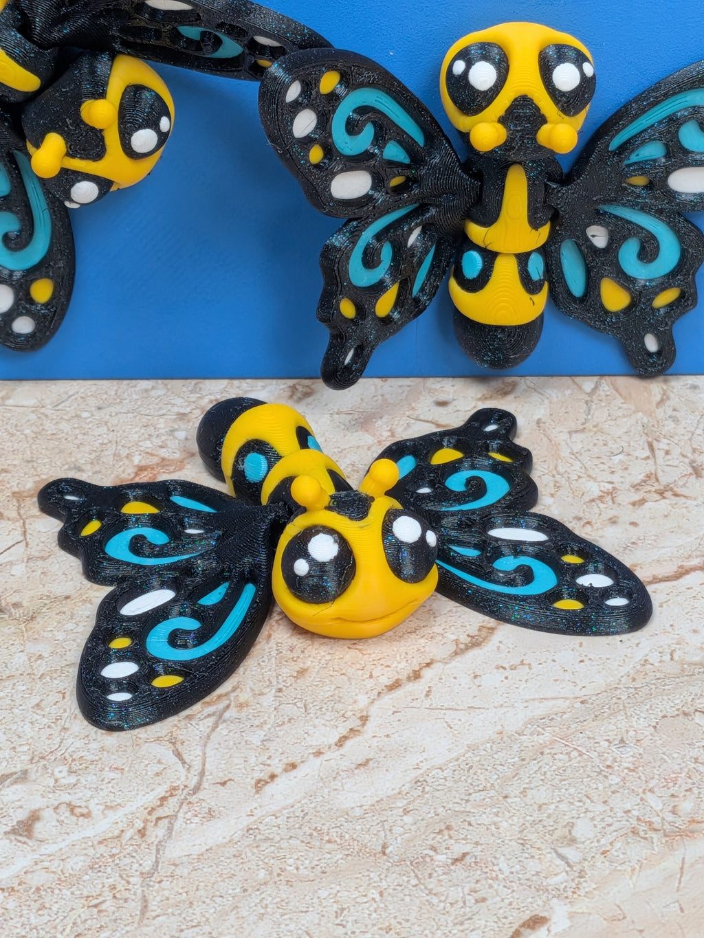 Magnetic Moving Wing Butterfly Fidget 3D Printed Refrigerator Magnet Decor