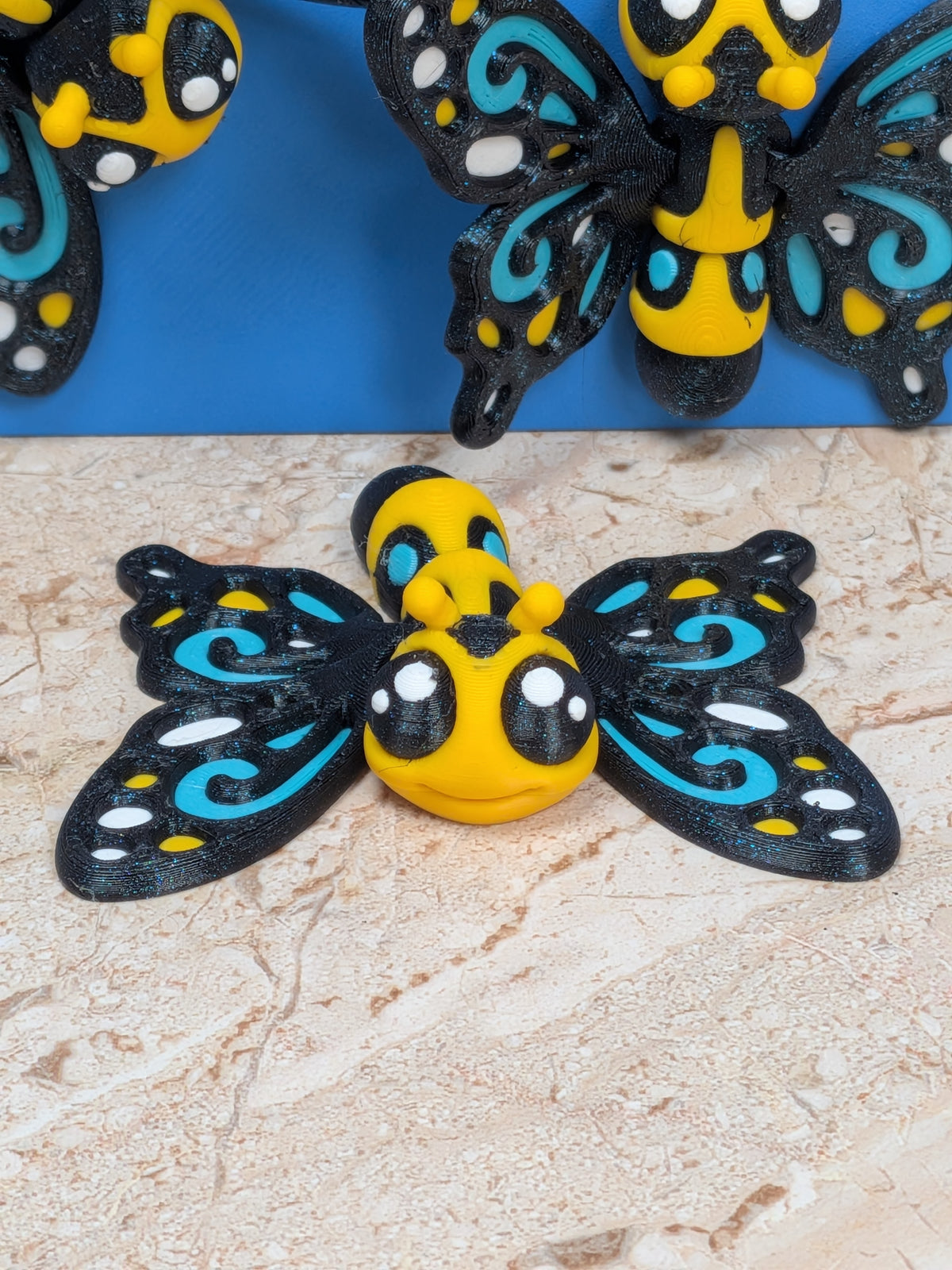 Magnetic Moving Wing Butterfly Fidget 3D Printed Refrigerator Magnet Decor