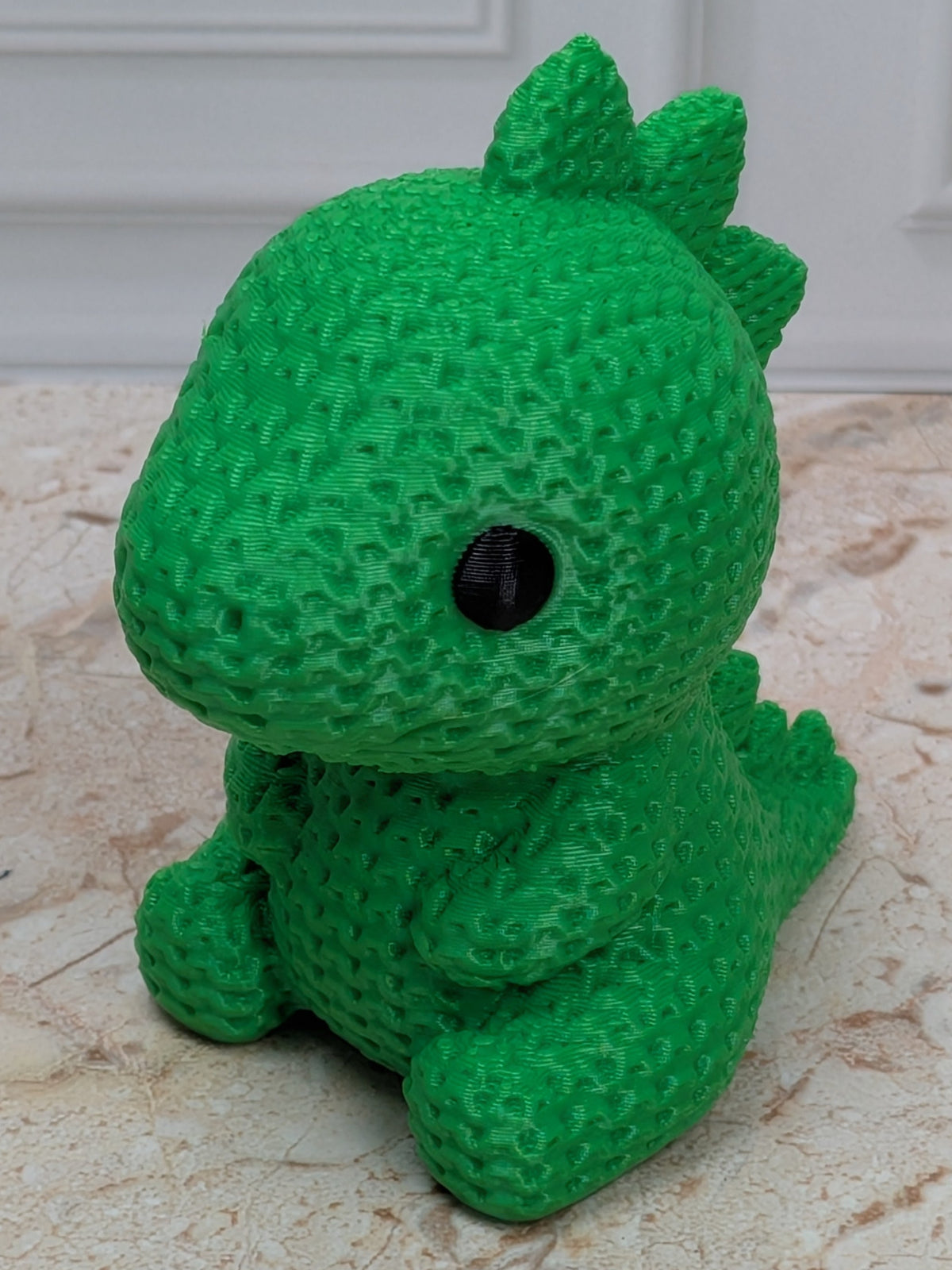 2.5" Faux Crochet Stegosaurus Figurine 3D Printed Knit Dino Desk Pet Nursery Decor