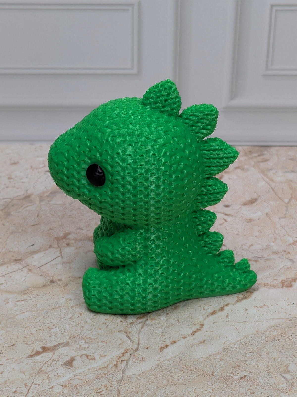 2.5" Faux Crochet Stegosaurus Figurine 3D Printed Knit Dino Desk Pet Nursery Decor