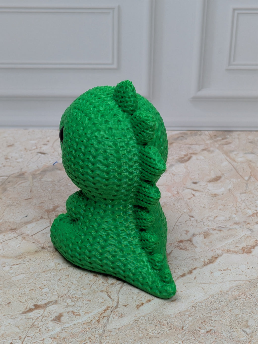 2.5" Faux Crochet Stegosaurus Figurine 3D Printed Knit Dino Desk Pet Nursery Decor