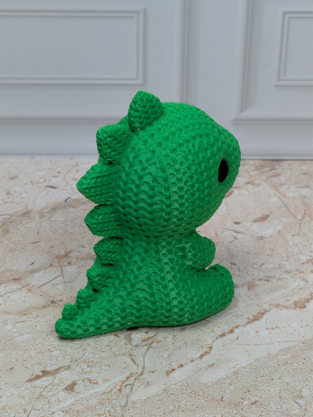 2.5" Faux Crochet Stegosaurus Figurine 3D Printed Knit Dino Desk Pet Nursery Decor