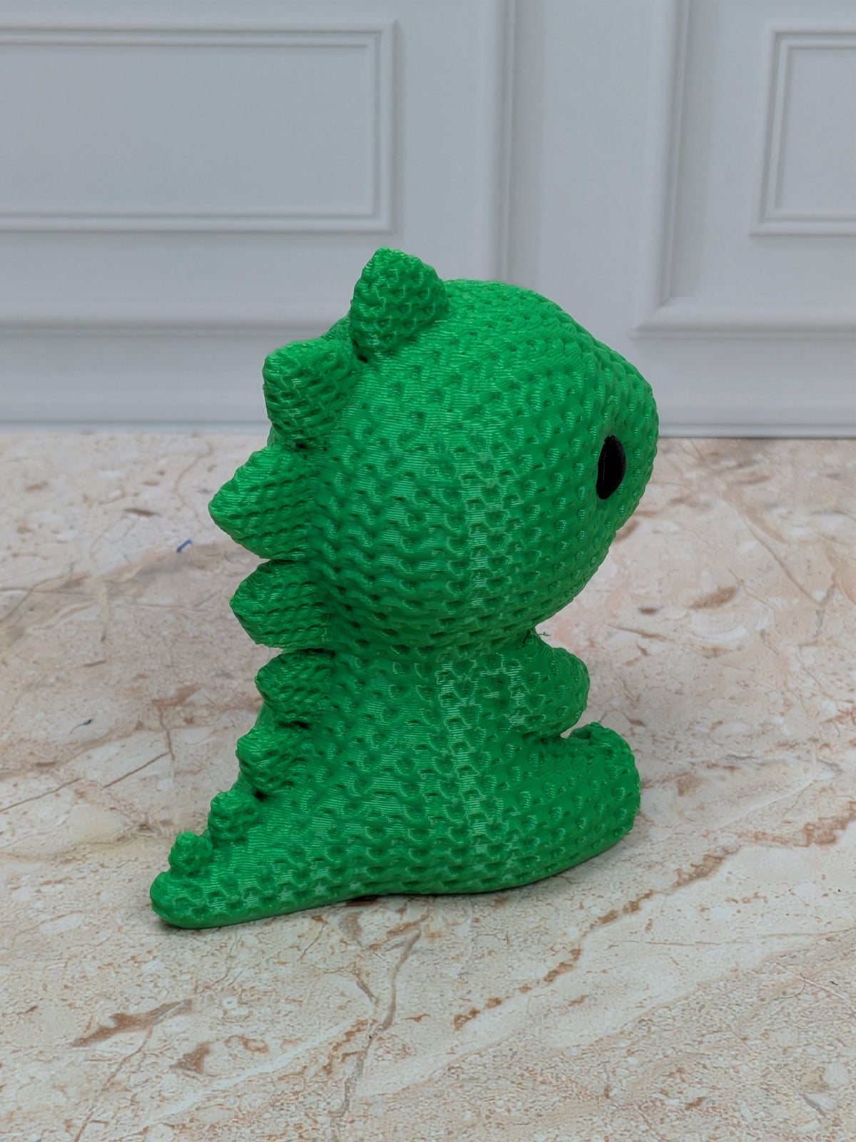 2.5" Faux Crochet Stegosaurus Figurine 3D Printed Knit Dino Desk Pet Nursery Decor