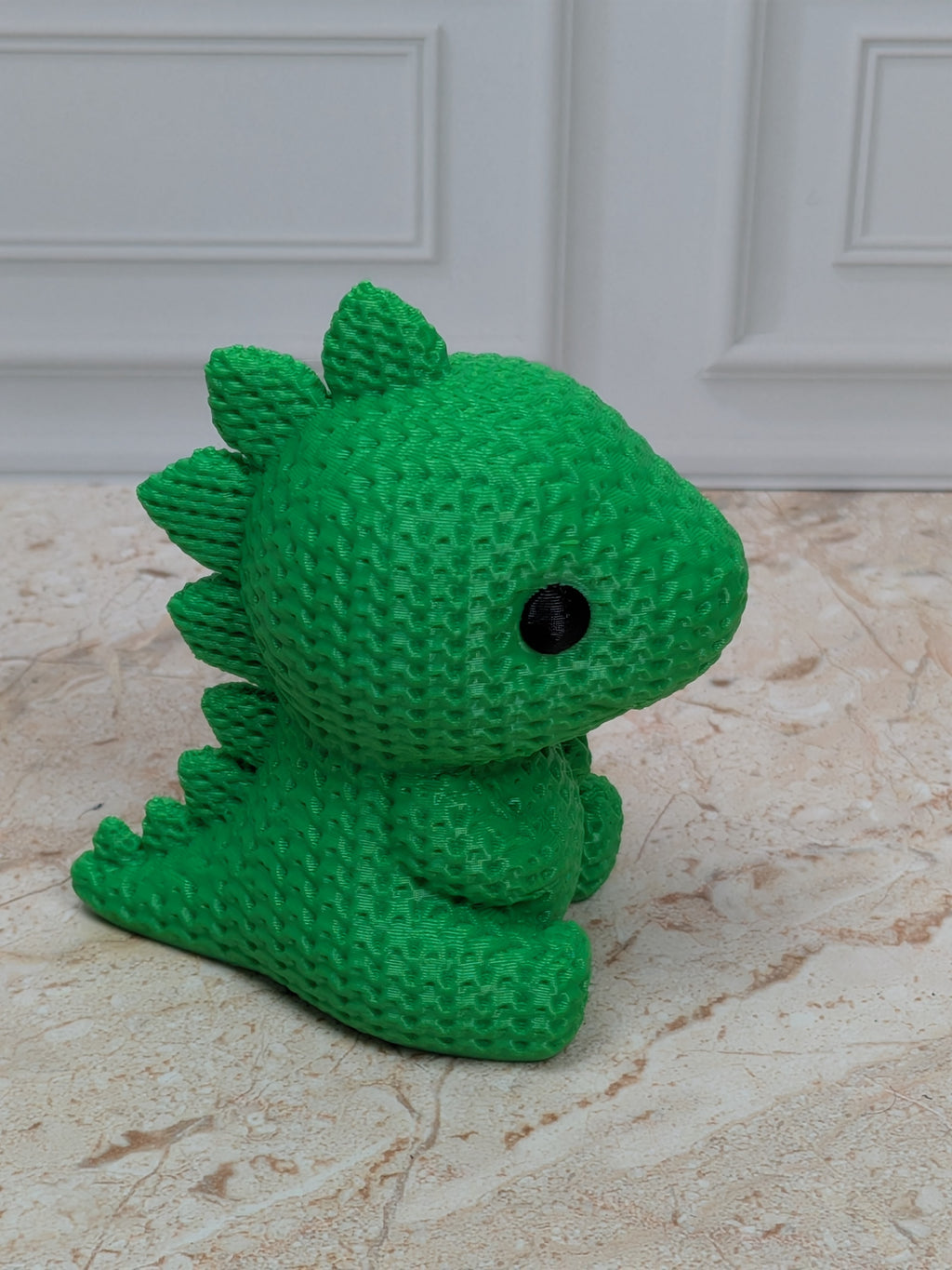 2.5" Faux Crochet Stegosaurus Figurine 3D Printed Knit Dino Desk Pet Nursery Decor