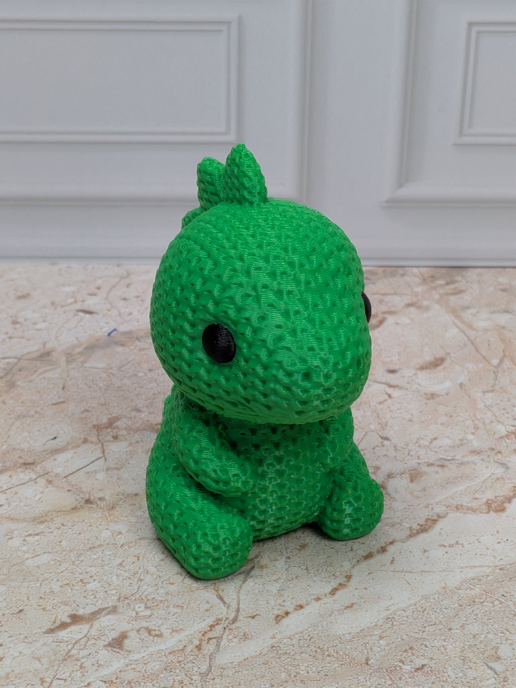 2.5" Faux Crochet Stegosaurus Figurine 3D Printed Knit Dino Desk Pet Nursery Decor