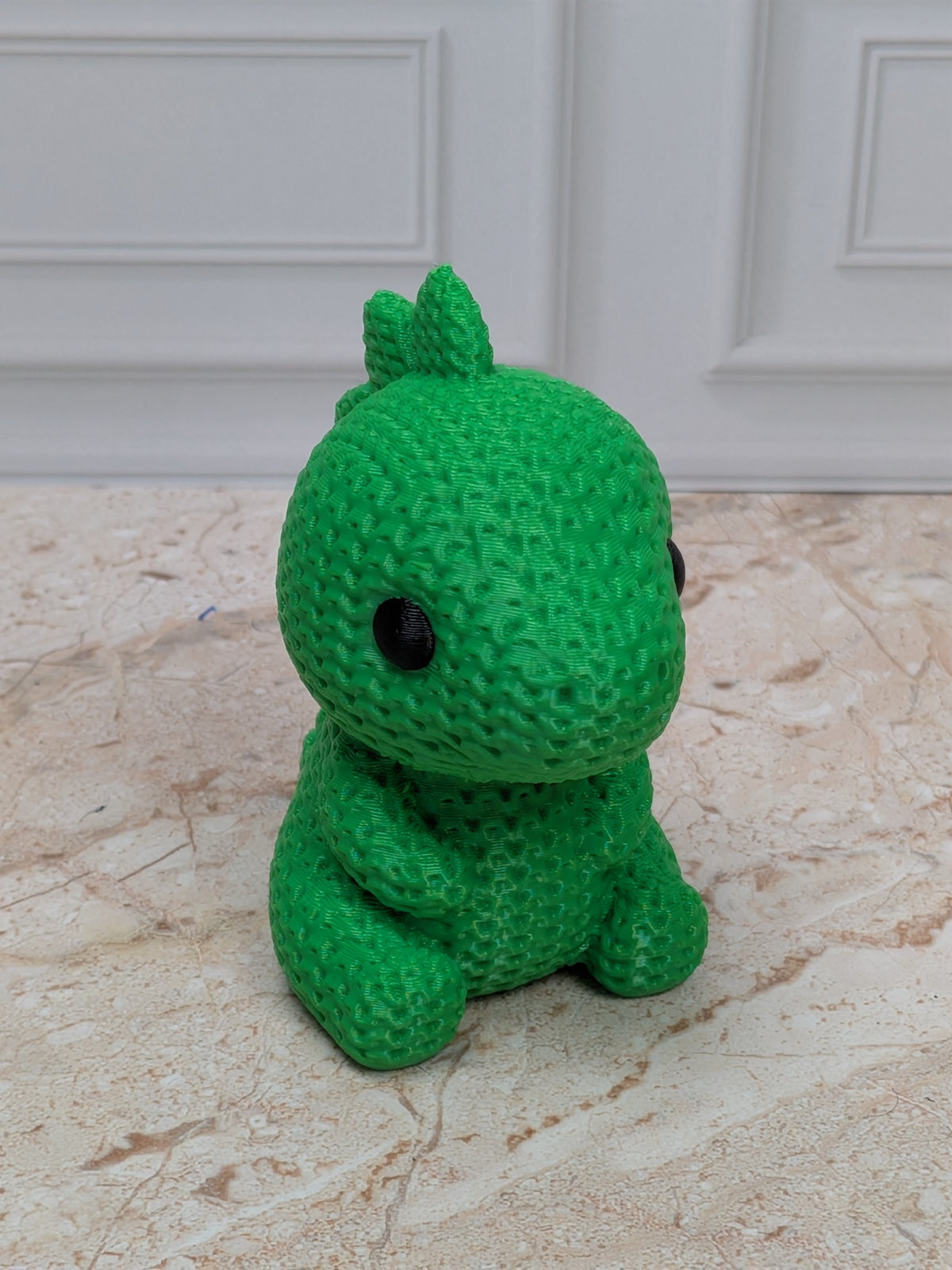 2.5" Faux Crochet Stegosaurus Figurine 3D Printed Knit Dino Desk Pet Nursery Decor