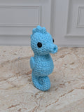 2.5" Faux Crochet Seahorse Figurine 3D Printed Knit Ocean Animal Desk Pet Coastal Decor