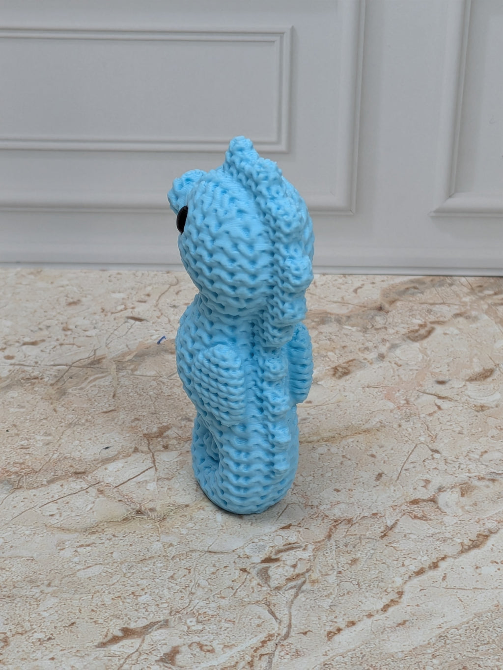 2.5" Faux Crochet Seahorse Figurine 3D Printed Knit Ocean Animal Desk Pet Coastal Decor