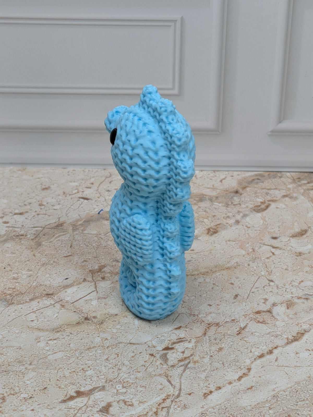 2.5" Faux Crochet Seahorse Figurine 3D Printed Knit Ocean Animal Desk Pet Coastal Decor