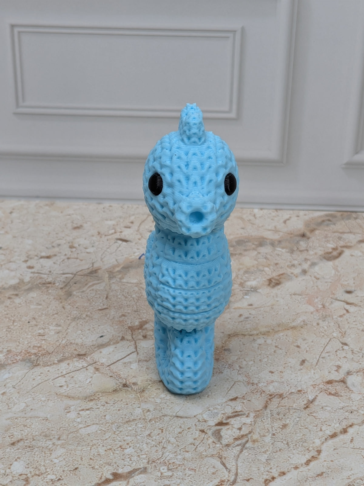 2.5" Faux Crochet Seahorse Figurine 3D Printed Knit Ocean Animal Desk Pet Coastal Decor