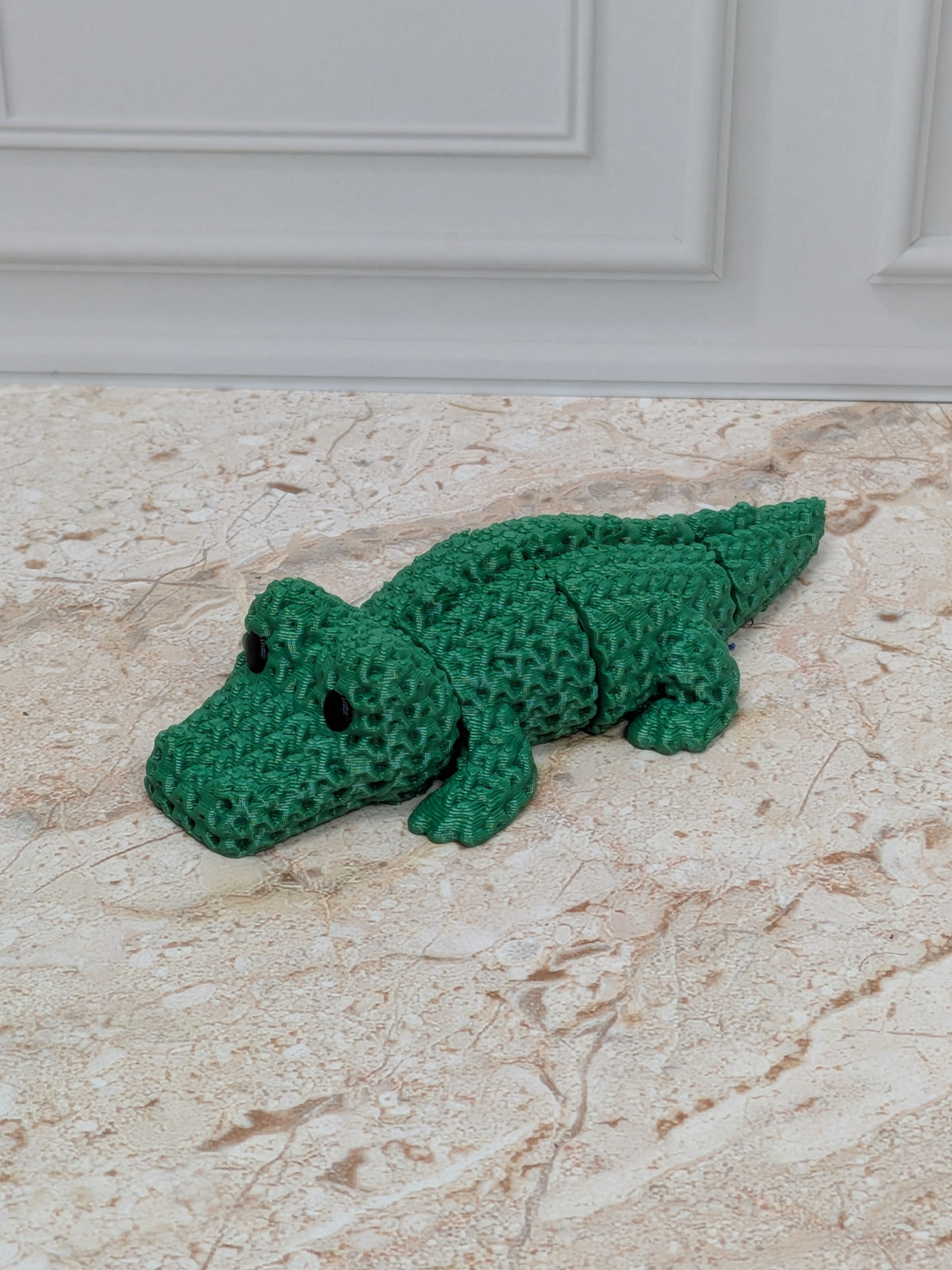 3" Faux Crochet Flexi Crocodile 3D Printed Articulated Alligator Desk Pet Toy