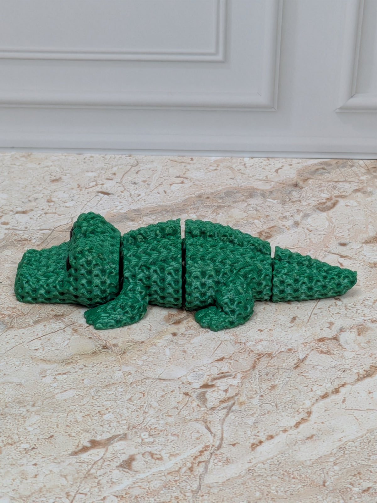 3" Faux Crochet Flexi Crocodile 3D Printed Articulated Alligator Desk Pet Toy