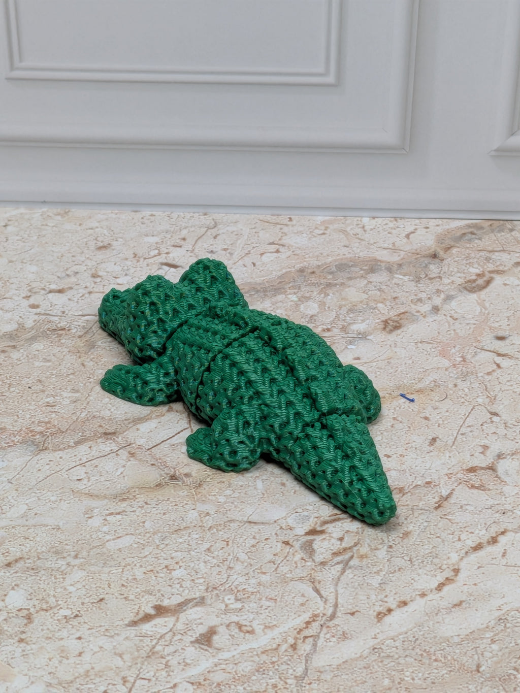 3" Faux Crochet Flexi Crocodile 3D Printed Articulated Alligator Desk Pet Toy