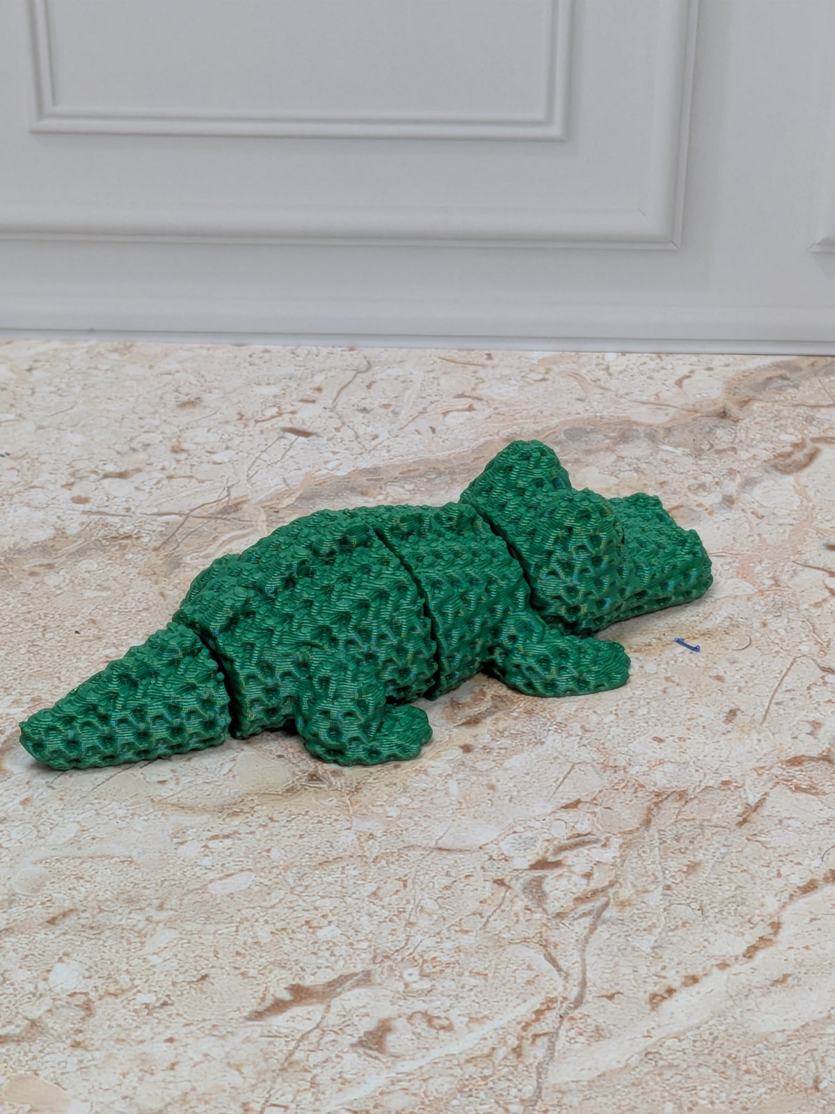 3" Faux Crochet Flexi Crocodile 3D Printed Articulated Alligator Desk Pet Toy