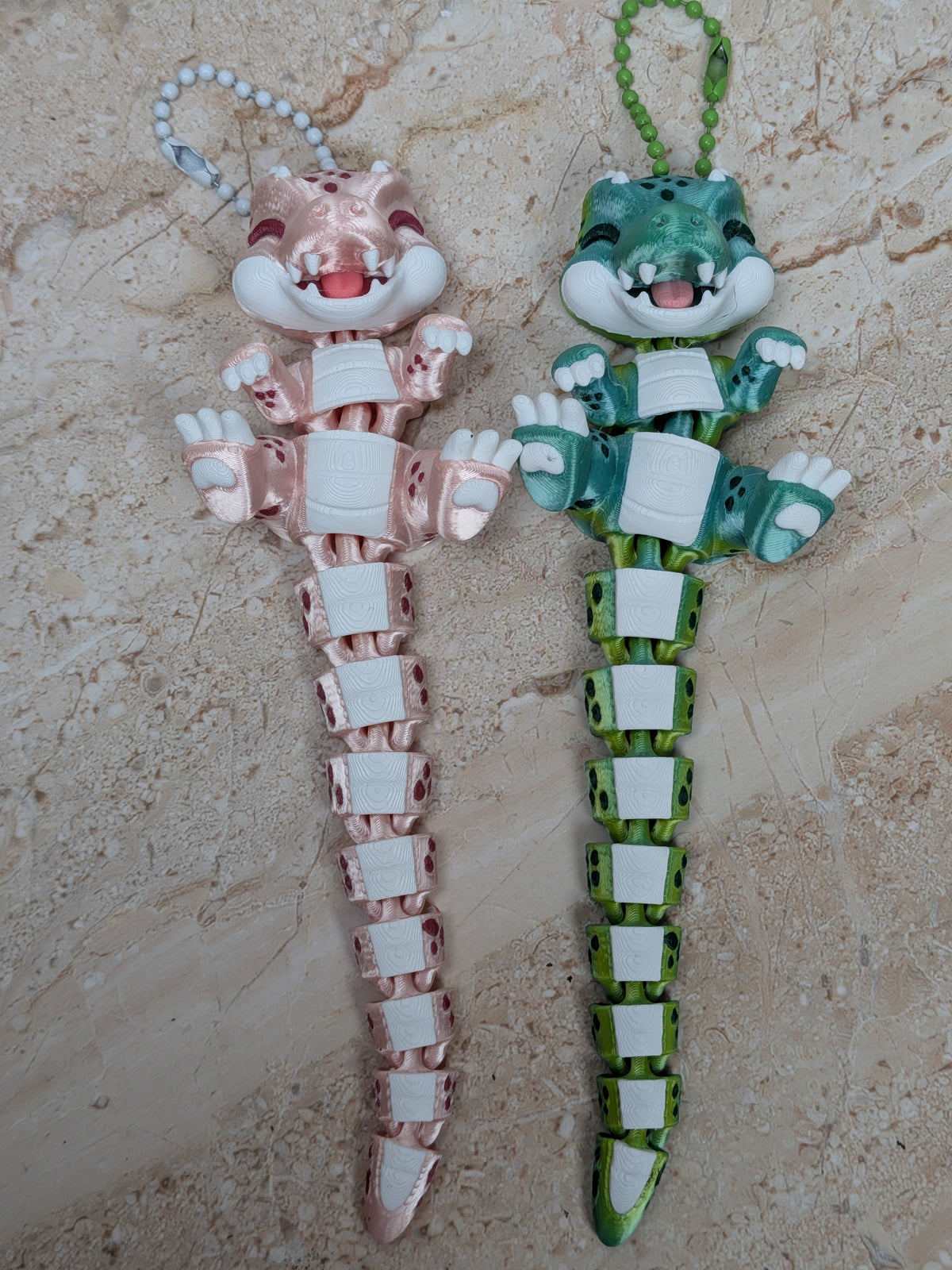 Flexi Croc Keychain Buddy 3D Printed Articulated Alligator Backpack Charm Fidget Toy