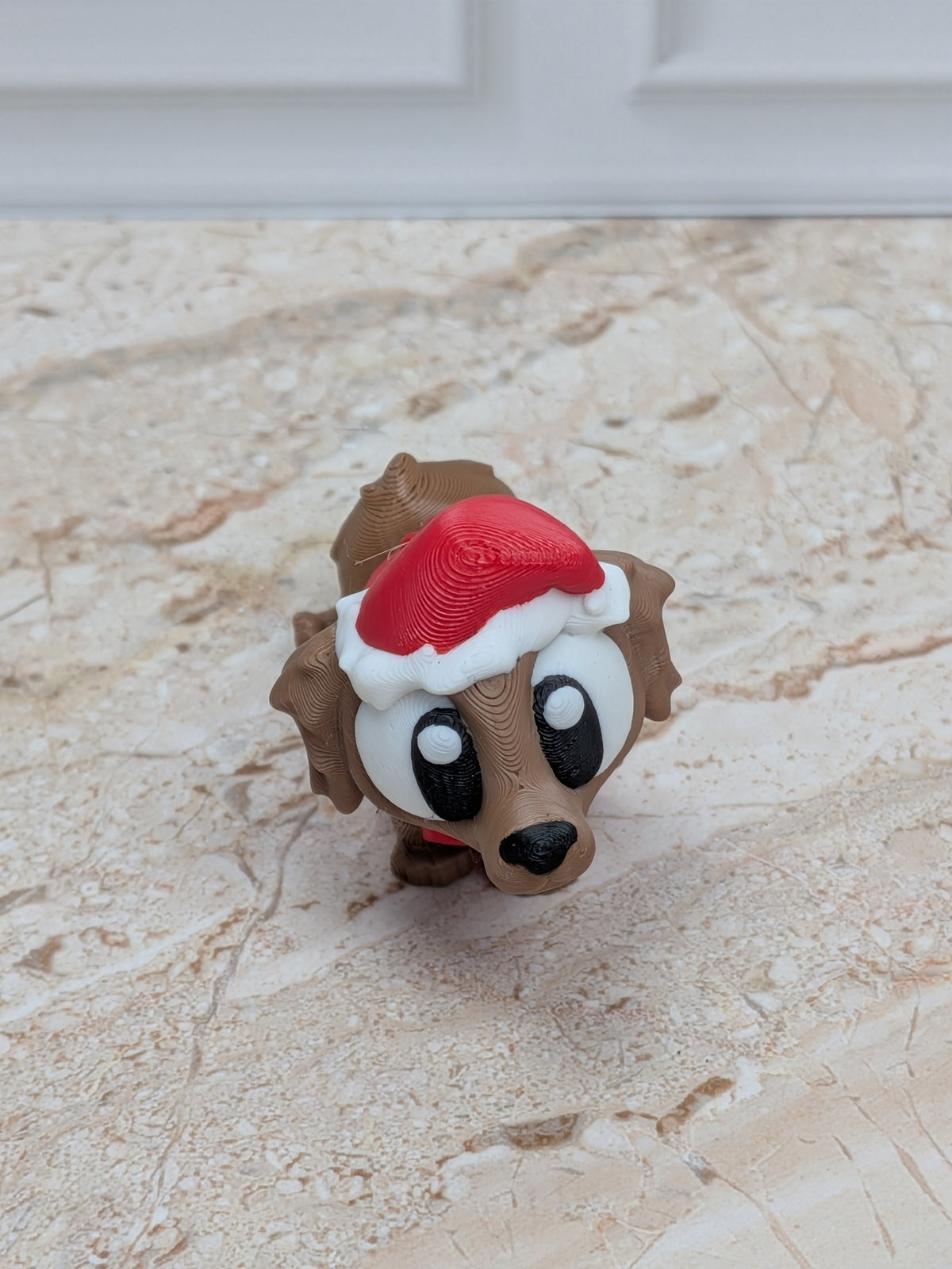 Flexi Santa Dachshund Keychain Buddy 3D Printed Articulated Weiner Dog Holiday Desk Pet