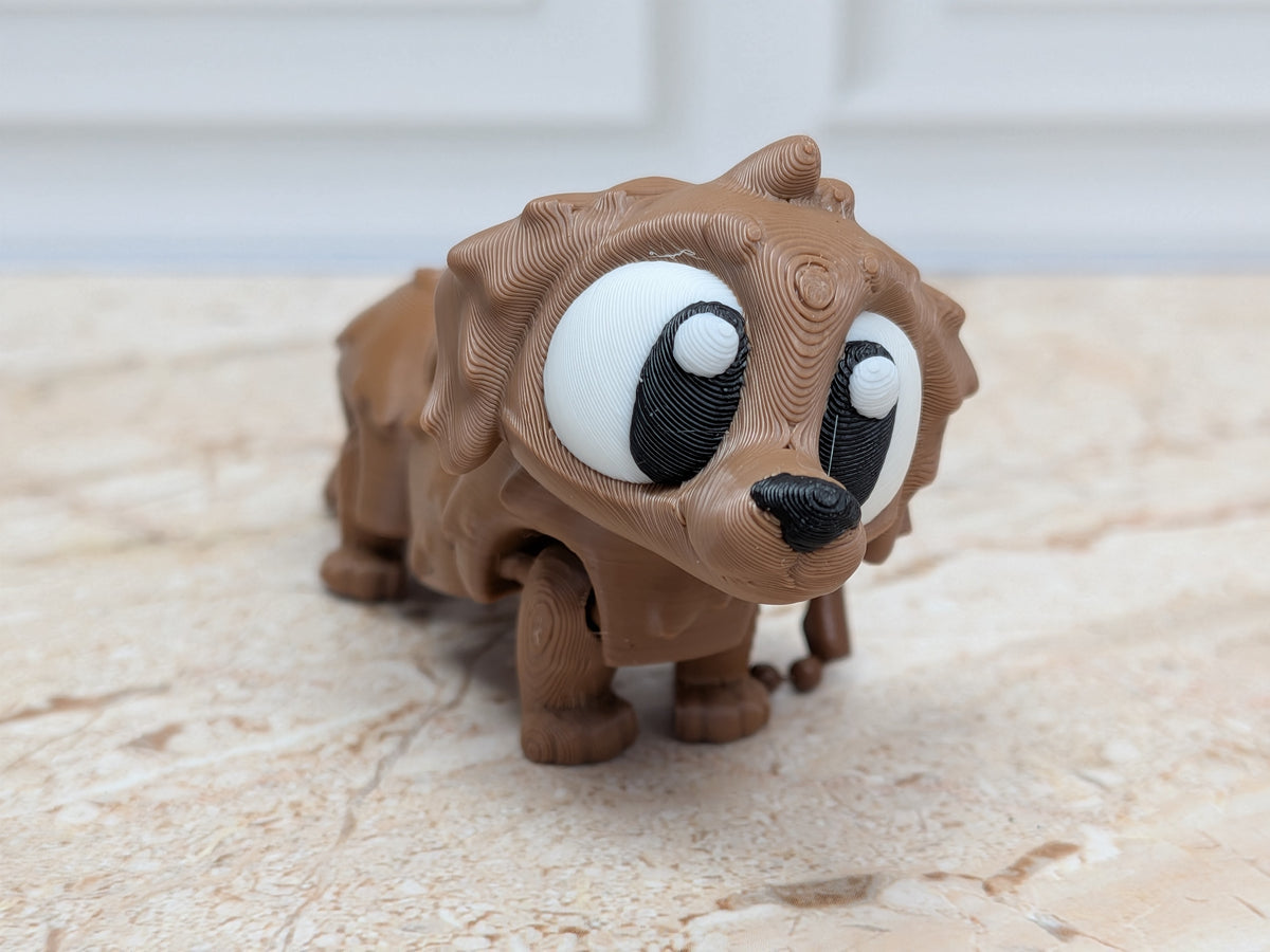 Flexi Dachshund Keychain Buddy 3D Printed Articulated Weiner Dog Desk Pet Bag Charm