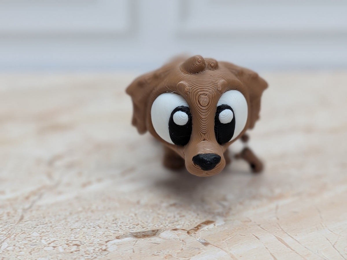 Flexi Dachshund Keychain Buddy 3D Printed Articulated Weiner Dog Desk Pet Bag Charm