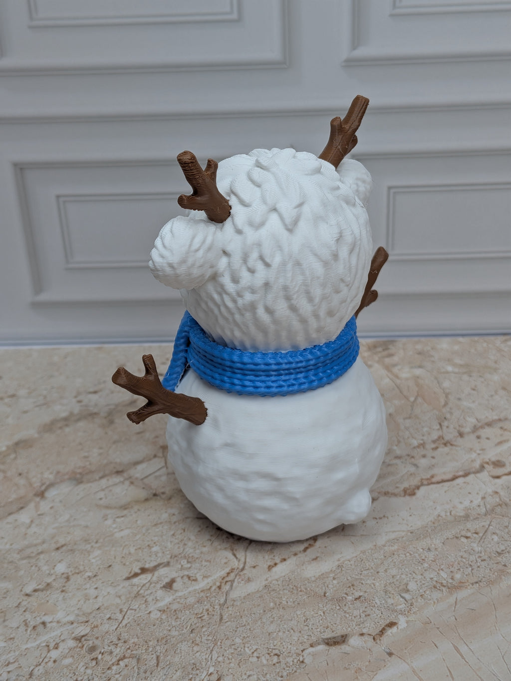 4" Snowcow Highland Cow Figurine 3D Printed Snowman Christmas Tiered Tray Decor