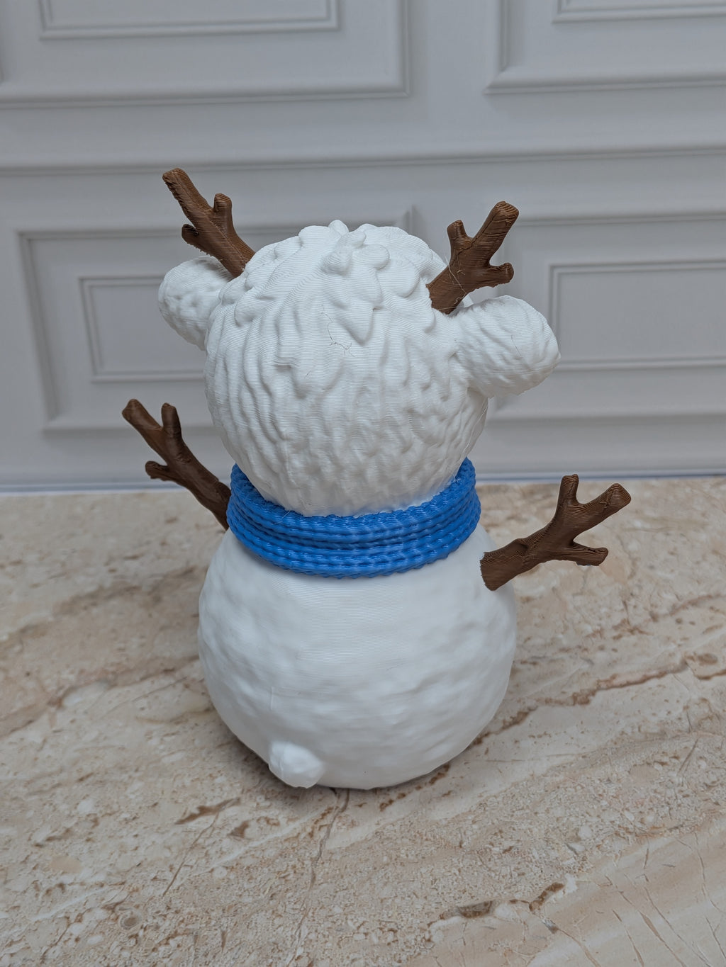 4" Snowcow Highland Cow Figurine 3D Printed Snowman Christmas Tiered Tray Decor