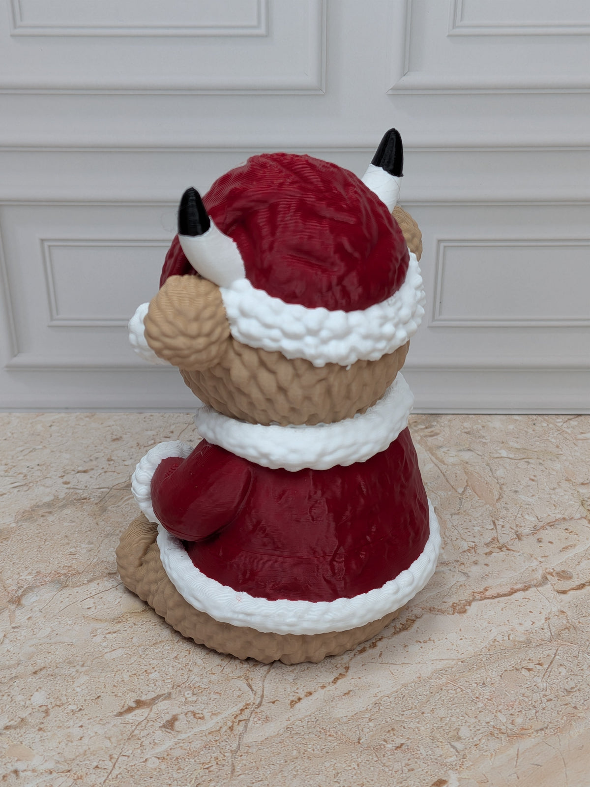4" Santa Highland Cow Figurine 3D Printed Santa Cow Christmas Tiered Tray Decor