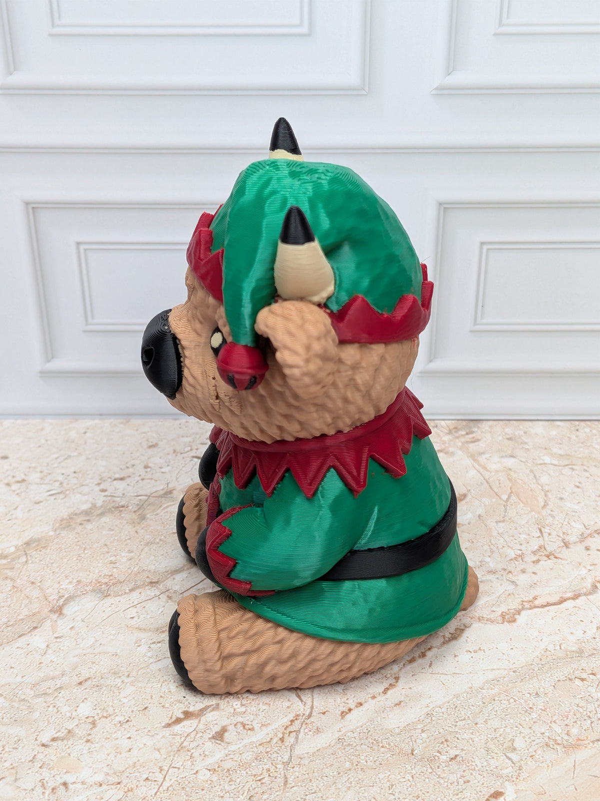 4" Elf Highland Cow Figurine 3D Printed Christmas Tiered Tray Decor