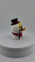 Snowblob with Broom & Pipe – Winter Decor (3.25" Tall)