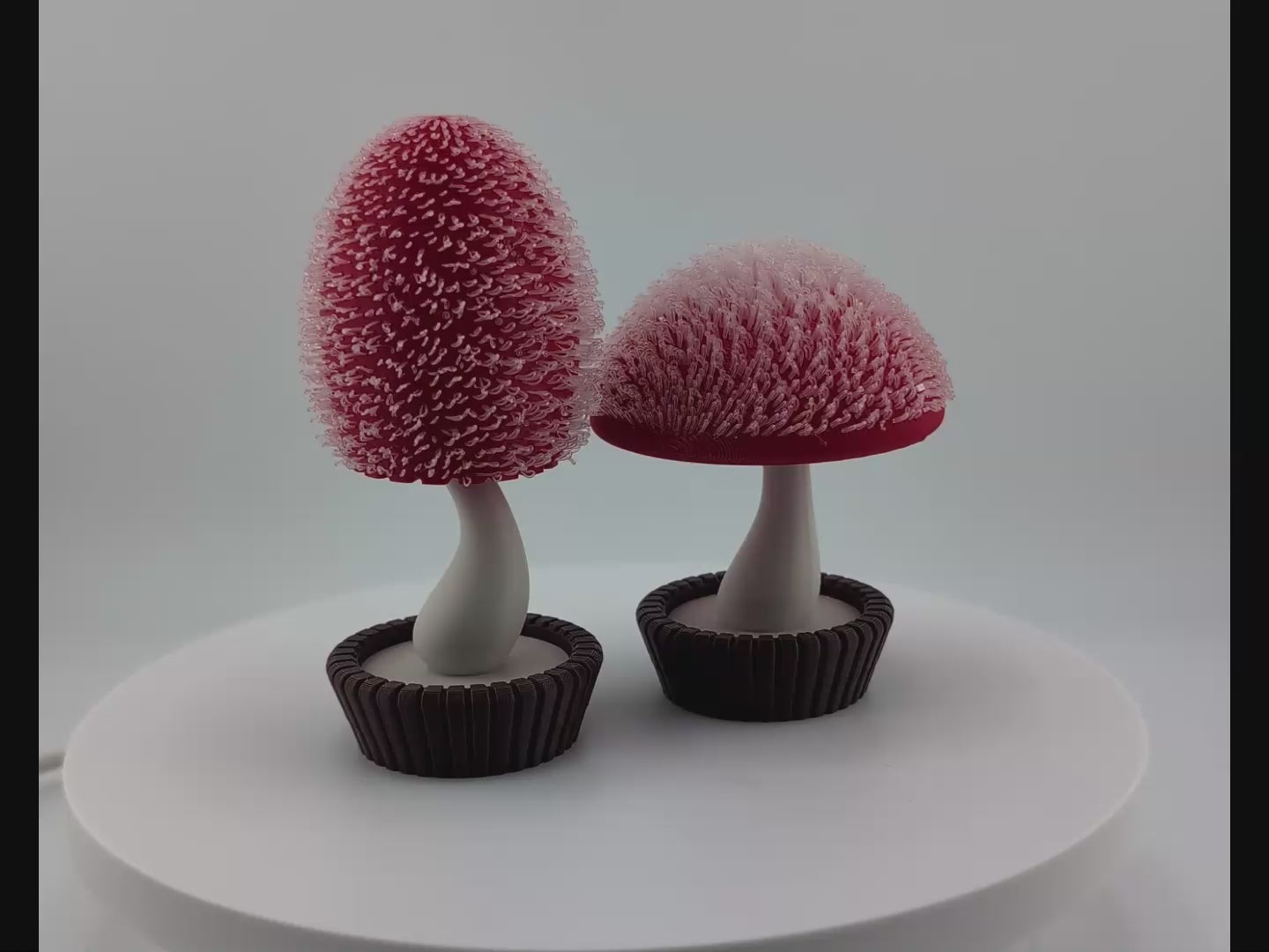Whimsical UV-Reactive Mushroom Decor – PLA 3D Printed Fidget Toy (Set of 2)