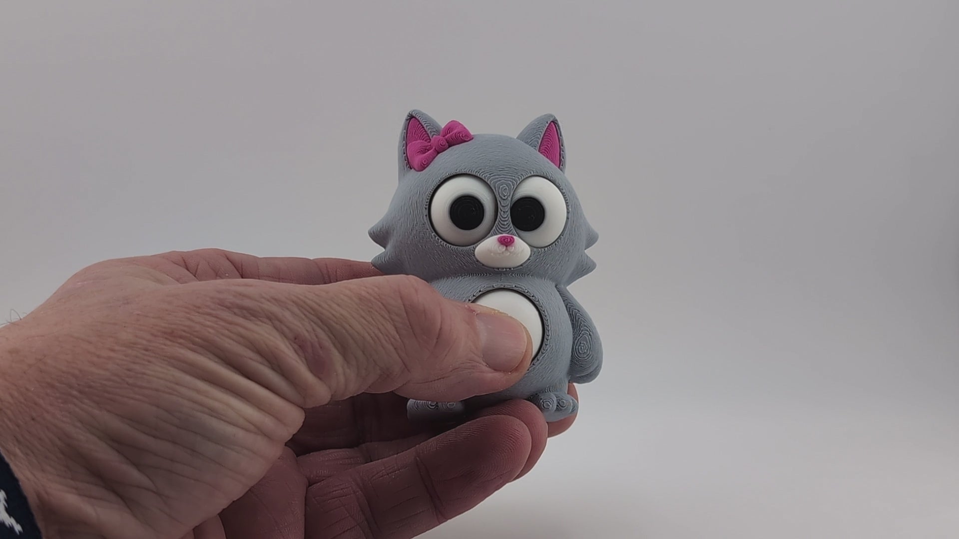 🐱✨ Moving Eyes Kitty Fidget! 🎀 Interactive 3D Printed Cat Keychain Charm 👀💖