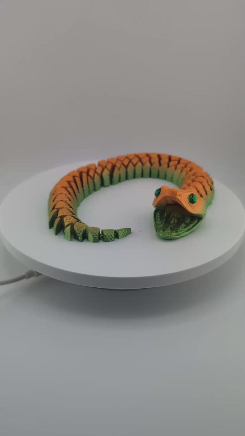 Articulated Flexi Bush Viper – 15" Gradient PLA Snake with Glass Eyes