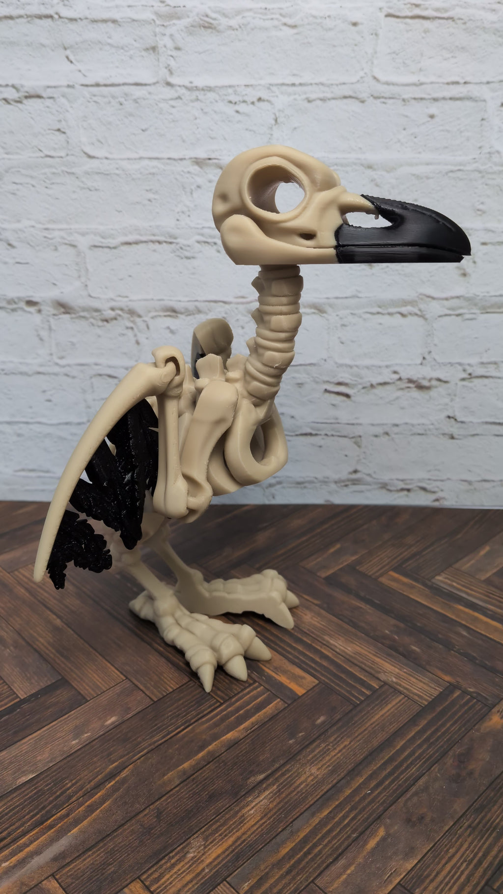 Articulated Skeleton Crow 3D Printed Poseable Raven Gothic Halloween Desk Decor