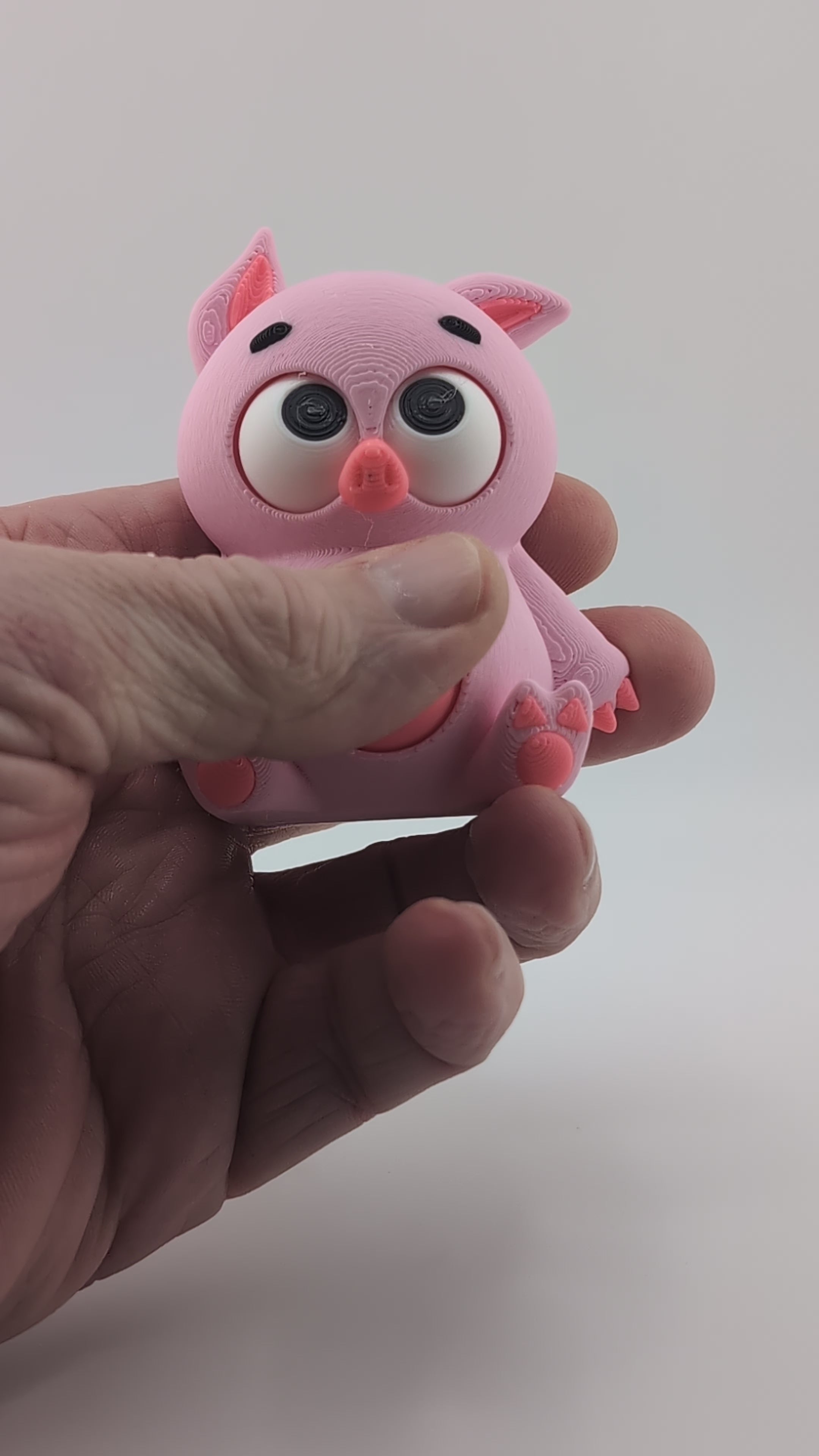 🐷✨ Moving Eyes Pig Fidget! 🐽 Interactive 3D Printed Piglet Keychain Charm 👀💖