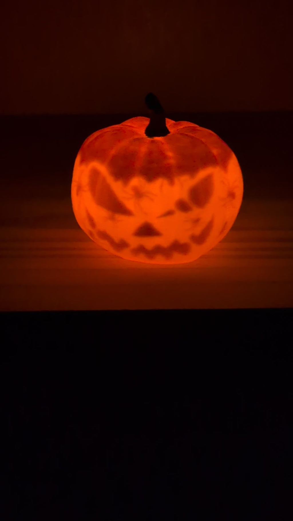 Hidden Lithophane Shadow Pumpkin Glowing Halloween Jack-o'-Lantern Decor
