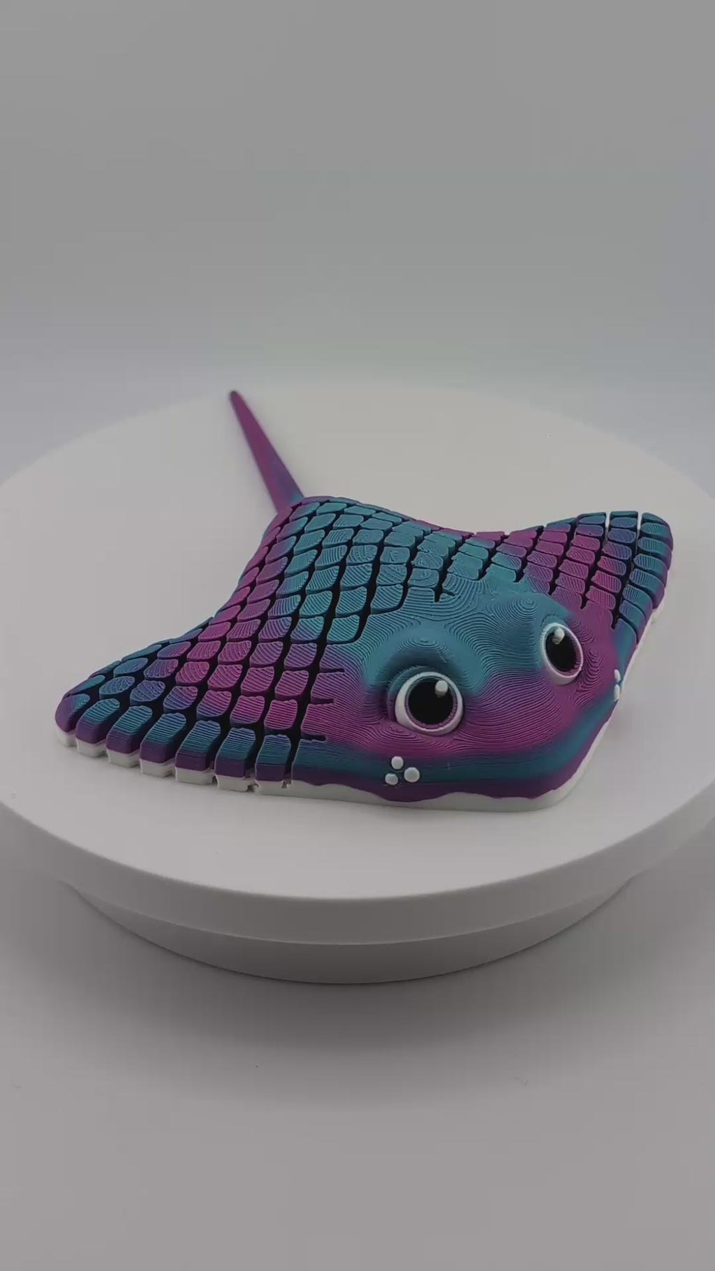 Flexi Manta Ray Fidget Toy Articulated Sea Creature Made from PLA Plastic